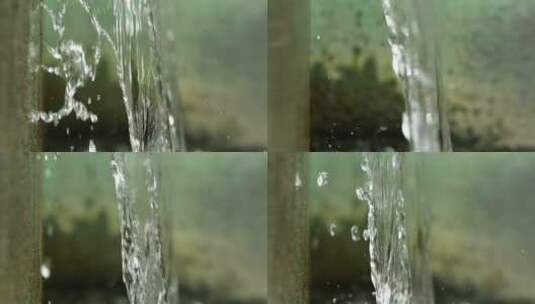 从喷泉流出的水的质地高清在线视频素材下载