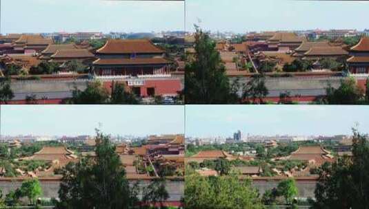 高空俯瞰北京故宫神武门及建筑群高清在线视频素材下载