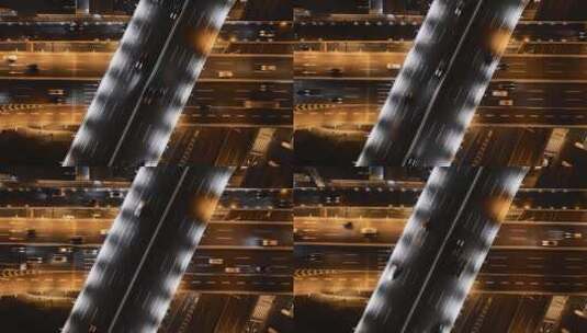 城市双层高速夜景延时摄影高清在线视频素材下载