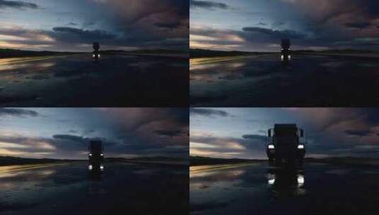 卡车 货车 运输 陆运 高速公路高清在线视频素材下载