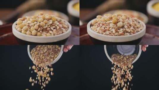红米糙米食材高清在线视频素材下载