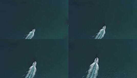夏日白色游船的空中俯视图高清在线视频素材下载