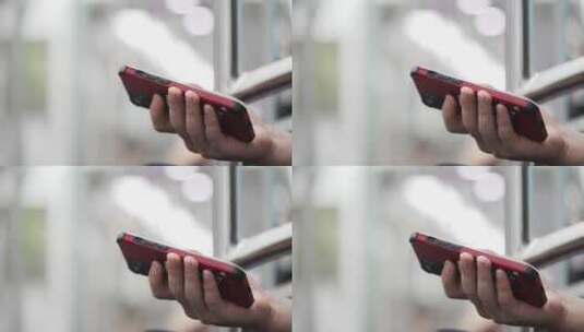 地铁上使用手机玩手机刷手机高清在线视频素材下载