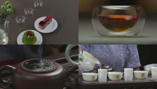 美女泡茶喝茶红茶绿茶高清在线视频素材下载