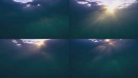 浪漫唯美水底光线散射水面之下合成动画33高清在线视频素材下载