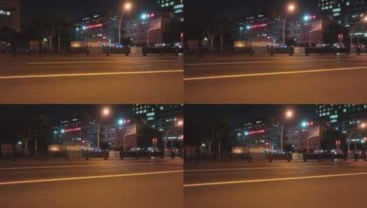 上海六院夜景航拍高清在线视频素材下载
