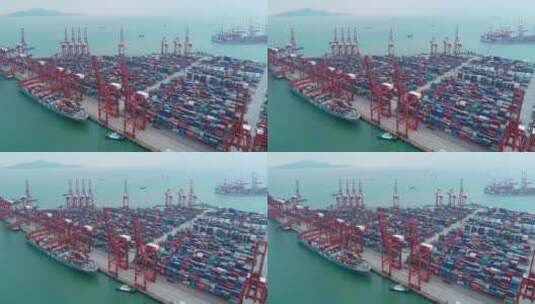 航拍深圳集装箱码头高清在线视频素材下载