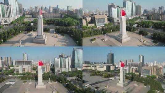 江西南昌城市风光地标建筑航拍高清在线视频素材下载