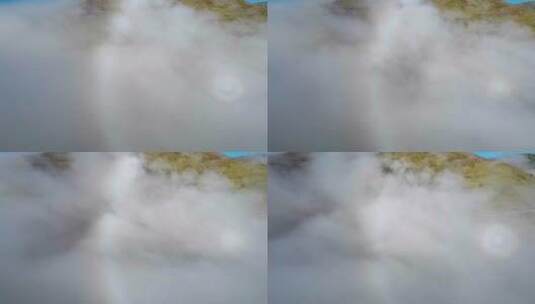 航拍山间的云海佛光高清在线视频素材下载