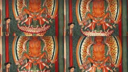 西藏阿里札达县古格王朝壁画高清在线视频素材下载
