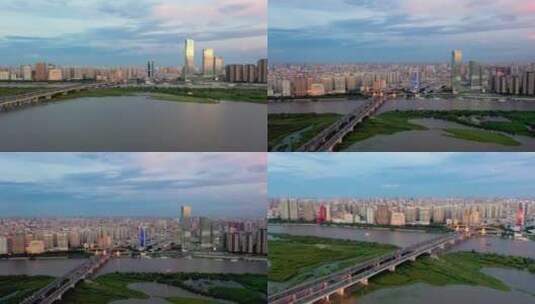 哈尔滨公路大桥航拍高清在线视频素材下载