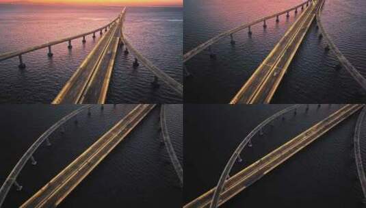 青岛胶州湾大桥高清在线视频素材下载