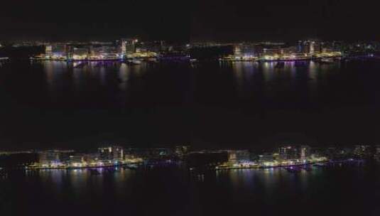 厦门市五缘湾国际游艇汇五缘大桥夜景航拍高清在线视频素材下载