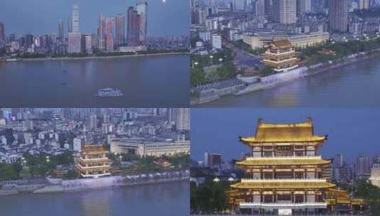 长沙湘江风光带夜景高清在线视频素材下载