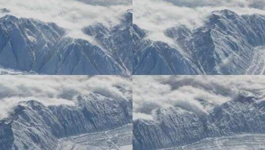 飞机上拍摄新疆天山山脉高清在线视频素材下载