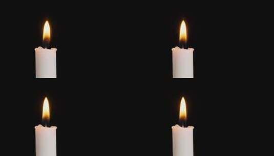 一支蜡烛在黑色背景复制空间燃烧和熄灭高清在线视频素材下载