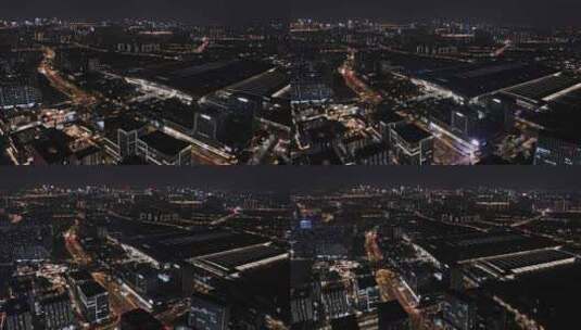 4K航拍杭州东站夜景高清在线视频素材下载