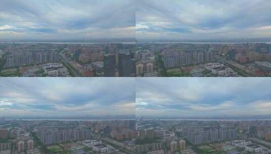 浙江杭州钱塘新区下沙城市风景风光航拍高清在线视频素材下载