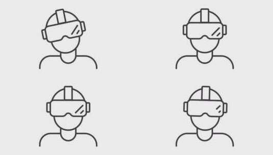 VR耳机动画图标高清在线视频素材下载