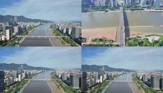 合集福州闽江大桥航拍高清在线视频素材下载