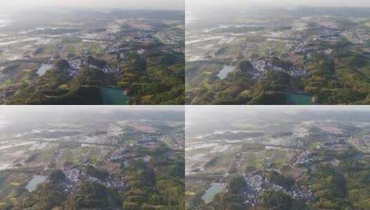 亚洲浙江省空中乡村景观高清在线视频素材下载