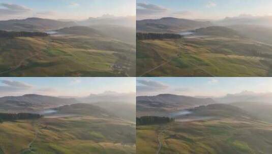 白云石山脉的日出与雾高清在线视频素材下载