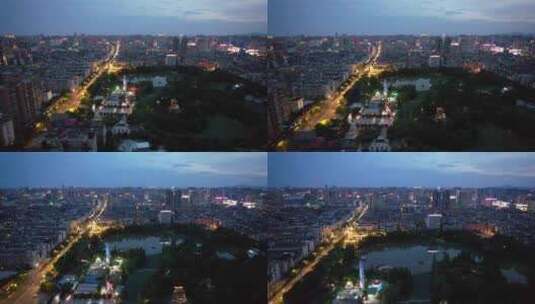 湖南省衡阳市石鼓区城市风光4k航拍高清在线视频素材下载