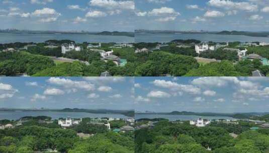 武大东湖航拍高清在线视频素材下载