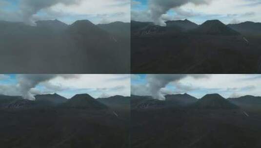 无人机飞过云层美景Bromo Drone高清在线视频素材下载