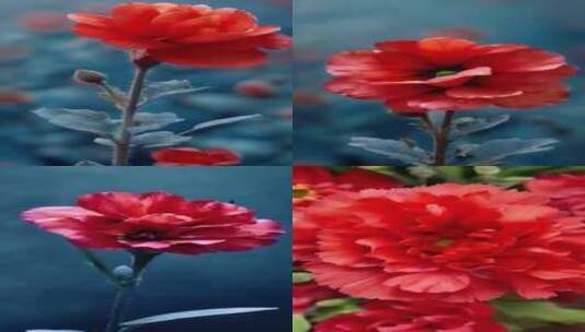 竖屏 康乃馨 花朵 延时开放高清在线视频素材下载