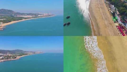 东海大海海边海水海浪沙滩海滩航拍风景唯美高清在线视频素材下载