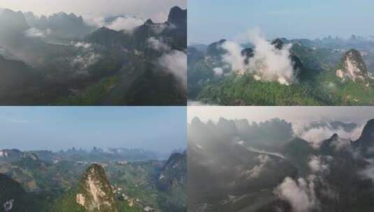 桂林漓江风光 烟雨漓江高清在线视频素材下载