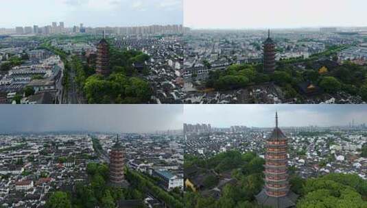 苏州地标北寺塔 塔 古塔 苏州古塔高清在线视频素材下载