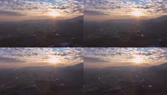山区城市日出云海高清在线视频素材下载