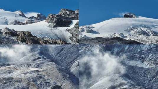 云南哈巴雪山天空山峰航拍高清在线视频素材下载