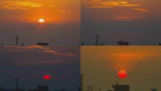 夕阳 晚霞 天空 治愈系 黄昏 唯美高清在线视频素材下载