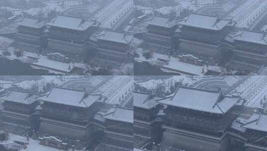 隋唐洛阳城九洲池雪景高清在线视频素材下载