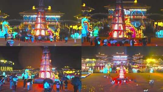 龙游民俗非遗烧番塔表演高清在线视频素材下载