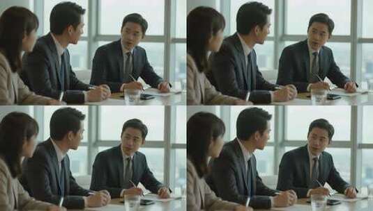 商务会议职场白领人士会议讨论沟通白领开会高清在线视频素材下载