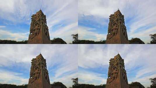 抗日战争雕塑延时纪念高清在线视频素材下载