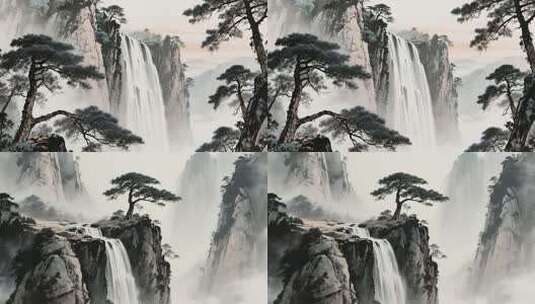 山水古风背景素材高清在线视频素材下载