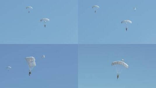 2025长春航展空军伞兵跳伞表演4倍慢镜高清在线视频素材下载