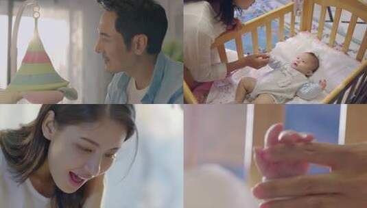 新生儿   婴儿 陪伴  母婴 互动高清在线视频素材下载