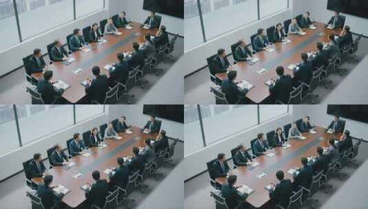 商务会议职场白领人士会议白领开会高管谈判高清在线视频素材下载