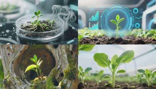 幼苗生长 希望 阳光 积极 画面大合集高清在线视频素材下载