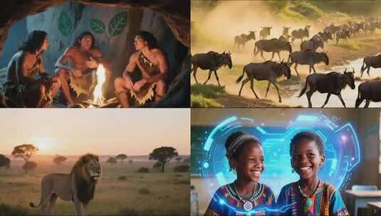 非洲野生动物大迁徙合集高清在线视频素材下载