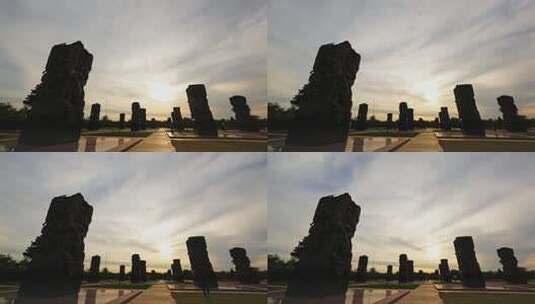 中国人民抗日战争雕塑园延时高清在线视频素材下载