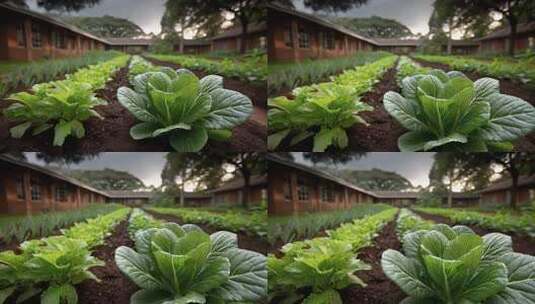 生机盎然的菜园蔬菜茁壮成长高清在线视频素材下载