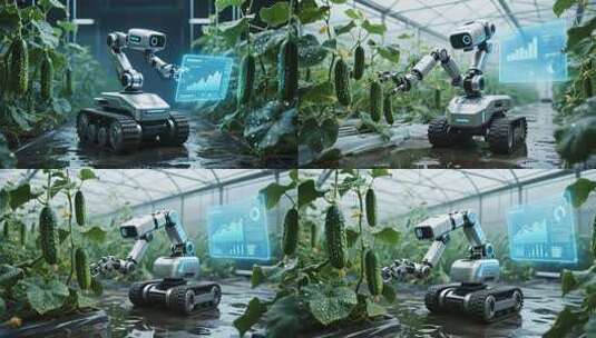 温室大棚机器人农业作业高清在线视频素材下载