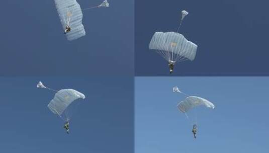 2025长春航展空军伞兵跳伞表演4倍慢镜高清在线视频素材下载